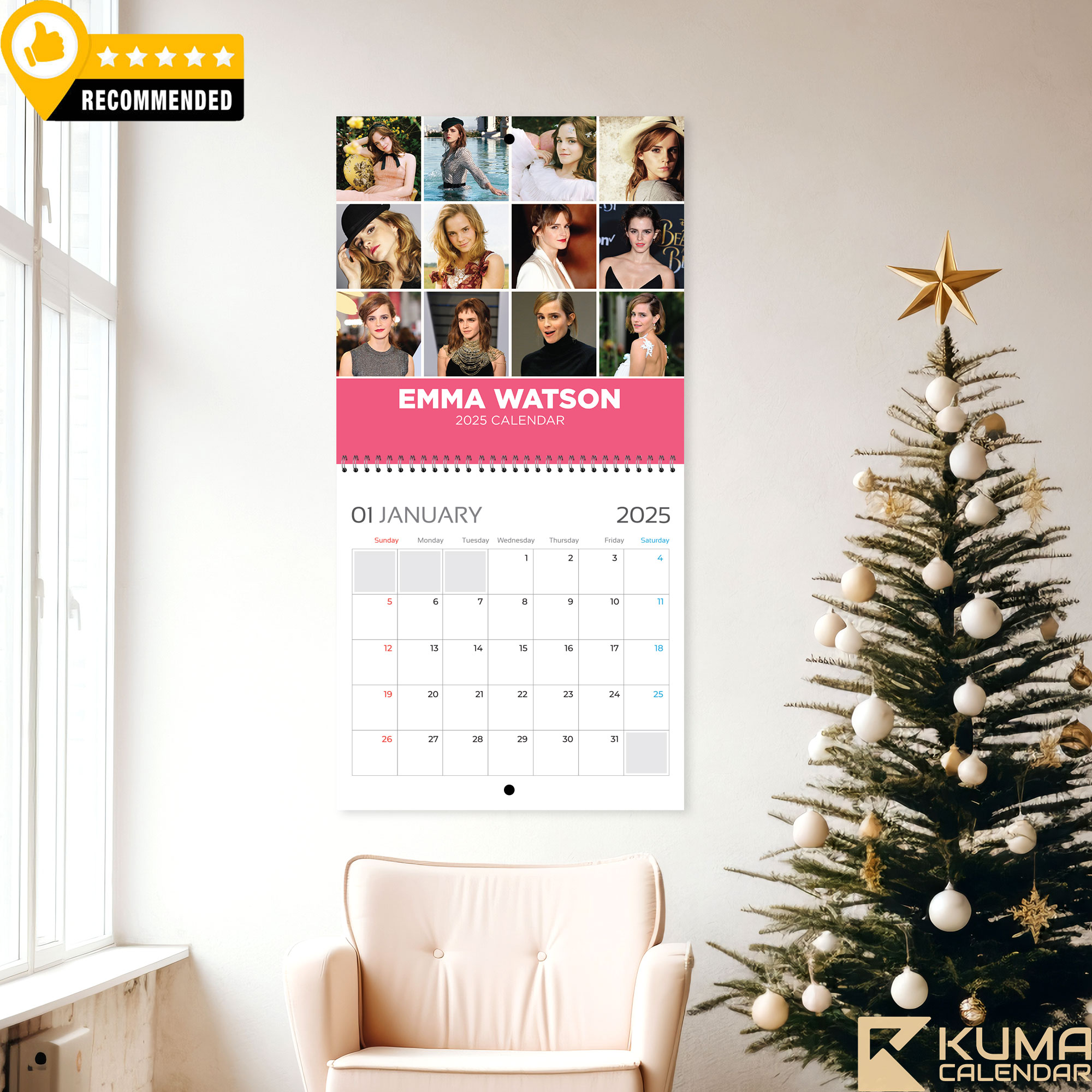 Emma Watson 2025 Calendar 11 Emma Watson 2025 Calendar featuring exclusive photographs of the renowned actress.