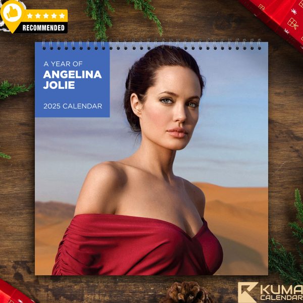 Angelina Jolie 2025 Calendar featuring exclusive portraits and film stills.