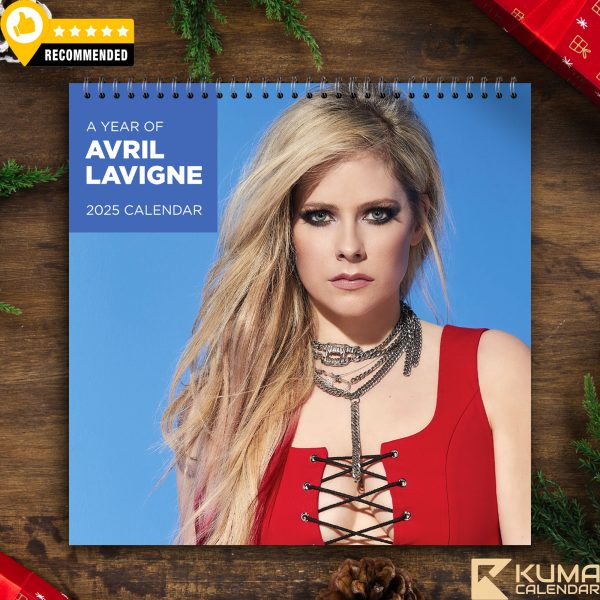 Avril Lavigne 2025 Calendar featuring exclusive portraits and concert highlights.