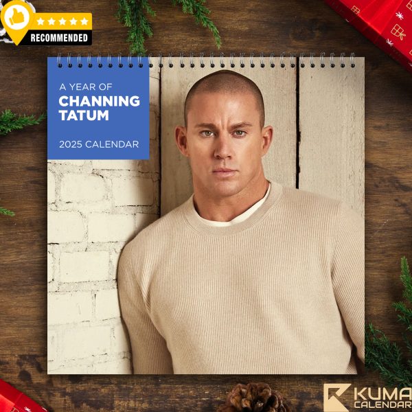 Channing Tatum 2025 Calendar featuring exclusive portraits and movie stills.