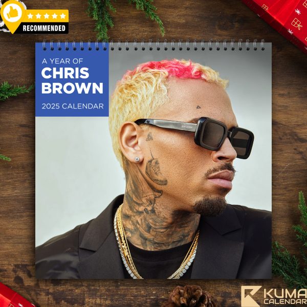 Chris Brown 2025 Calendar featuring exclusive portraits and concert highlights.