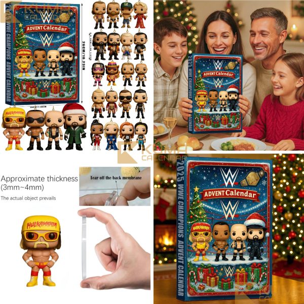 WWE Champions Advent Calendar 2025 featuring 24 days of exclusive wrestling-themed gifts and superstar collectibles for WWE fans.